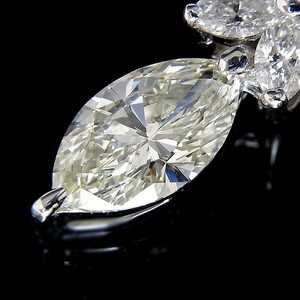 Pt850 ネックレス マーキスダイヤペンダント付 D 1.002ct K.SI-2 0.27ct