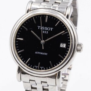 1円 稼働 良品 TISSOT ティソ AUTOMATIC C363/463 メンズウォッチ 裏スケ AT 自動巻き デイト 3針 黒文字盤 SS メンズ 腕時計 055320240618