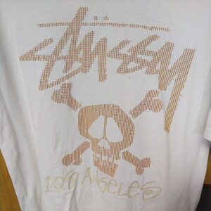 STUSSY　ロサンゼルス限定　スカルボーンTシャツ　ホワイト　サイズM検シャドーマン　8ボール　ドラゴン