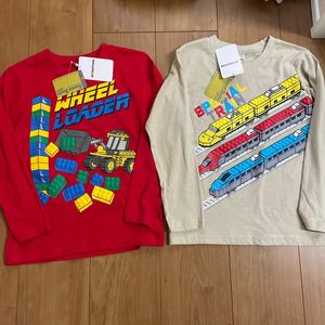 新品　120 長袖Tシャツ　トップス　男の子　新幹線　レゴ　LEGO 車　ロンT