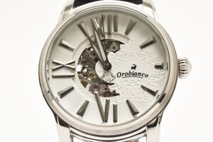 稼働品 オロビアンコ スケルトン ラウンド OR-0011N 自動巻き レディース 腕時計 Orobianco