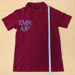 エンポリオアルマーニ 斜め裁断 ロゴ ポロシャツ ボルドー Sサイズ EMPORIO ARMANI POLO SHIRT オブリーク Oblique purple RED LEON