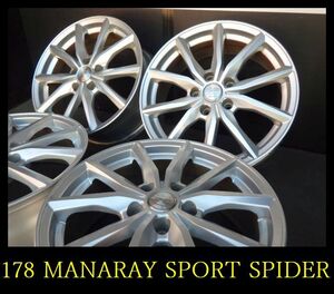 【178】T3112013 ▲MANARAY SPORT SPIDER▲17x7J 5穴 PCD114.3 +38 4本　アルファード プリウスα エクストレイル デリカD5など