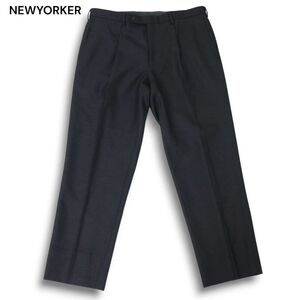 NEWYORKER ニューヨーカー 秋冬 ウール100％★ スラックス パンツ Sz.94　メンズ グレー 大きいサイズ　C4B04961_B#Q