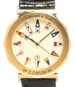 訳あり コルム 腕時計 18K 750 アドミラルズカップ 39.830.56 クオーツ メンズ CORUM [0604初]