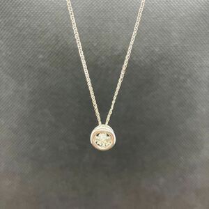 即決 Au750 0.049ct ホワイトゴールド ダイヤモンド ネックレス