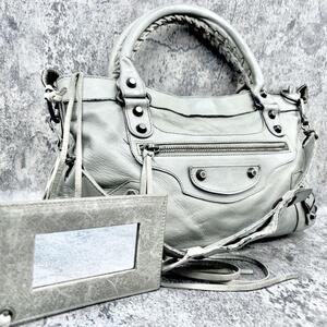 極美品BALENCIAGA　バレンシアガ ハンドバッグ ザファースト レザー 人気モデル　レディース　肩掛け　白　ホワイト