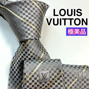 極美品LOUIS VUITTON ルイヴィトン　ネクタイ　ダミエ　LVロゴ