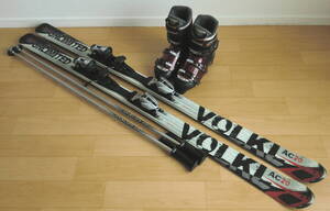 ■■即日発送OK■送料無料■即決■VOLKL＋SNOWCARVING■メンズカービングスキー4点セット■板170/靴28.5■WAX済■ブーツのサイズ変更OK■■