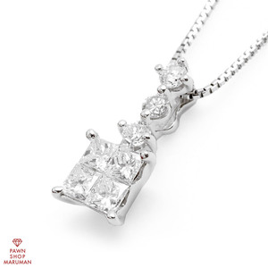 ダイヤモンドネックレス K18WG 0.50ct ホワイトゴールド【丸万質舗】