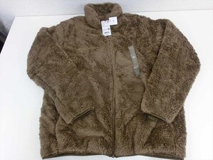 K【16-40】【80サイズ】▲美品/ユニクロ ファーリーフリースフルジップジャケット/Lサイズ/ベージュ/メンズ