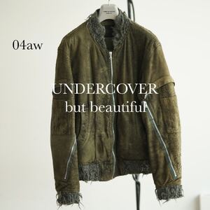 04AW Undercoverism but beautiful ラム レザー ジップ ブルゾン ジャケット ムートン アンダーカバー 初期 undercover archive M y2k