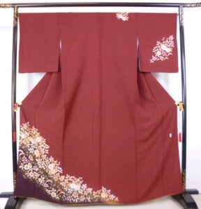 3176■ 美品 桐屋 翠山工房謹製 辻が花模様 訪問着 裄67 ■ひまわり