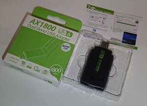 【送料無料】【新品未使用】　緑　WiFi6　子機　11ax　可動式アンテナ　USB3.0　箱　ドライバ内蔵　1201Mbps　動作確認済み　海外向け