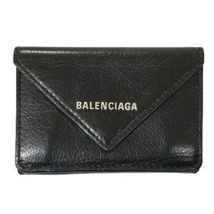 BALENCIAGA バレンシアガ PAPIER パピエ ペーパーミニウォレット 3つ折り 財布 ブラック 391446 1000 V 555583