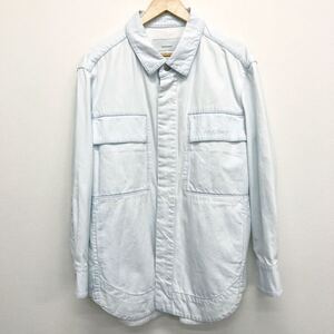 【OVERCOAT】オーバーコート★デニム長袖シャツジャケット denim shirt jacket with cargo pockets S24T06-FLBL サイズM0 10