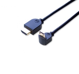 HDMI ミニHDMI 変換ケーブル 片方L型（下向き） 3m Ver1.4 イーサネット、3D、4KX2K解像度、フルHD対応