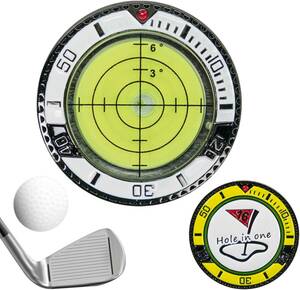 黄 aninako ゴルフ マーカー 水平器 非磁性 パッティング ガイド 高精度 水準器 多機能 ゴルフマーカー パター練習 ボ