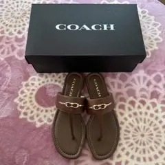 COACH ブラウン トングサンダル