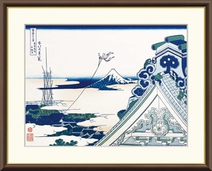 高精細デジタル額装版画 浮世絵 富獄三十六景 「 東都浅草本願寺 」 サイズ F6号