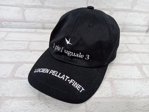 1piu1uguale3 × lucien pellat-finet ウノピゥウノヴァーレトレ ルシアンペラフィネ キャップ 帽子 メンズ ブラック ロゴ 刺繍 コラボ