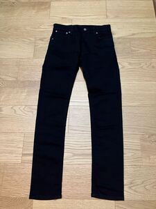 極美品 新品同様 NUDIE JEANS THIN FINN DRY EVER BLACK ヌーディージーンズ シンフィン ［ドライエバーブラック］