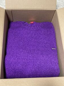 新品未使用 24SS シュプリーム supreme Boucle Small Box Sweater Purple Large セーター パープル Lサイズ logo norh