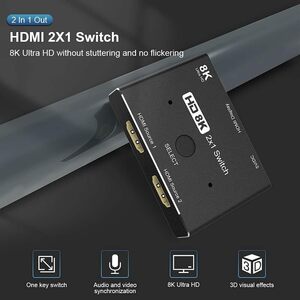 ファッション HDMI 2.1 切替器ウルトラHD 8K 高速 48Gbps 指