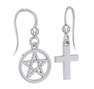 PS: Pentacle & Cross Earrings Silver925