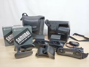 稼働品 KYOCERA 京セラ SAMURAI サムライ X3.0 コンパクトフィルムカメラ ZOOM + SM-G1 3個 + SM-G2 ケース付 U49　