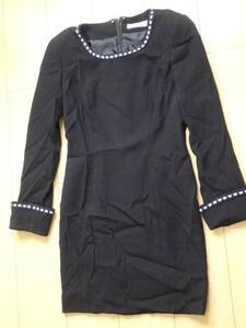 ⑪used美品★Ｐｒｉｖａｔｅ ｌａｂｅｌワンピース★ネイビー・M