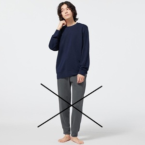 GU　サイズ：XXL　ソフトスウェットセット　長袖&ロングパンツ　商品は上（長袖）のみ　カラー: 69 NAVY　新品　☆1009～出880