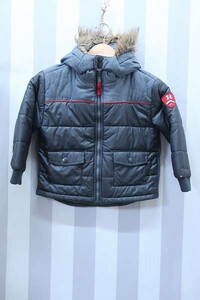 4-1775/トミーヒルフィガー中綿ファーフードヘリンボーンナイロンジャケットTOMMY HILFIGER キッズ