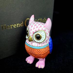 ◆美品◆ヘレンド　HEREND 世界のふくろう　2010年 アンデスのふくろう ふくろう　梟　不苦労　福老 縁起物 置物　フィギュリン 箱つき