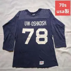 【70s usa製】チャンピオン コットン フットボールtシャツ ビンテージ