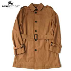 超極上品!! BURBERRY LONDON バーバリーロンドン 国内正規品 日本製 最高級フラノウールシングルトレンチコート M 極美品 ブラックレーベル