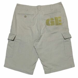 【90s初期】GOOD ENOUGH グッドイナフ カーゴショーツ メンズL ベージュ ショートパンツ 短パン GE ステンシルロゴ ヴィンテージ 正規レア