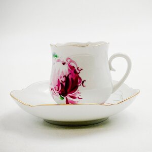 Meissen マイセン 真紅の菊 （610710）コーヒーカップ＆ソーサー 03-3339006