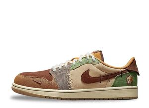 Zion Williamson Nike Air Jordan 1 Low OG "Flax and Oil Green" 24.5cm DZ7292-200