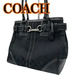 【極美品✨】COACH トートバッグ ハンドバッグ シグネチャー レザー 金具