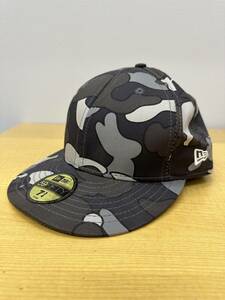 #428 A BATHING APE × new era アベイシングエイプ ニューエラ 猿迷彩 キャップ 帽子 7 3/4 61.5cm