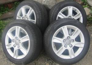 【天】アウディー　純正　中古アルミホイール6.5JX16H2ET50　センターキャップ付き　4本　ピレリ PIRELLI 205/55R16