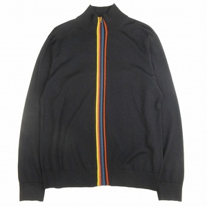 19AW ポールスミス PAUL SMITH アーティストストライプ ジップアップ カーディガン 長袖 ニット セーター ハイネック