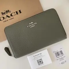 COACH コーチ　ミディアムウォレット 折り財布　ダークセージ　グリーン