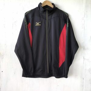 美品◎【MIZUNO】ミズノ フットサル マラソン ジャージ ブラック トラック ジャケットトレーニングスポーツ ウェア 紳士 サイズO /Y10875gg