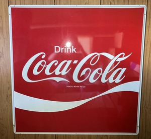 希少　コカコーラ　CocaCola 鉄製　看板　 80cmX80cm 昭和レトロ ビンテージ
