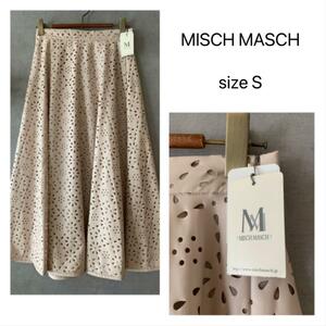 【新品未使用】MISCH MASCH パンチングレザー調フレアスカート 薄ピンク