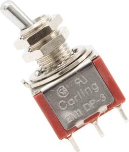 スイッチ Switch - Carling, Mini Toggle, DPDT, 3 Position, Lugs, Short Bat, On-Off-On [送料170円から 同梱可]