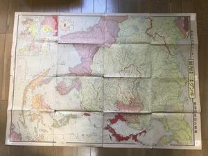 中古【即決】【古地図】最新大亜細亜地図 昭和12年1月1日発行 キング附録 大判サイズ 中国 満州 朝鮮 台湾 樺太