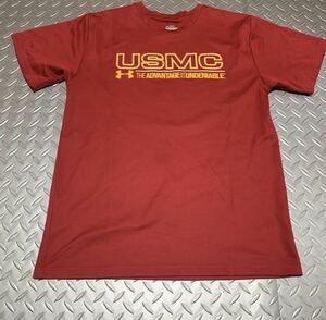 米軍 海兵隊 放出品 アンダーアーマー Tシャツ サイズ YMD サバゲー 女子 USMC underarmer 赤 サバゲー アウトドア